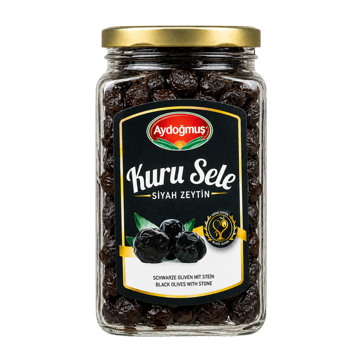 Gemlik Siyah Zeytin Kuru Sele Cam 720 cc 351-410 2XS-3XS
