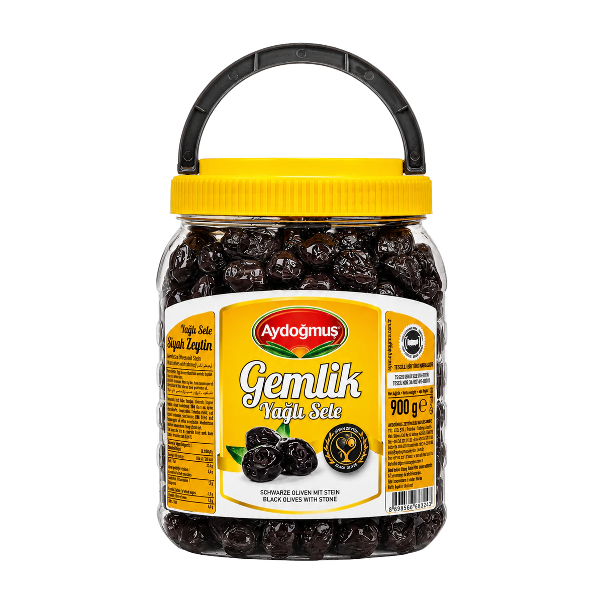 Gemlik Siyah Zeytin Sarı Kapak 1400 cc 321-380 XS-2XS