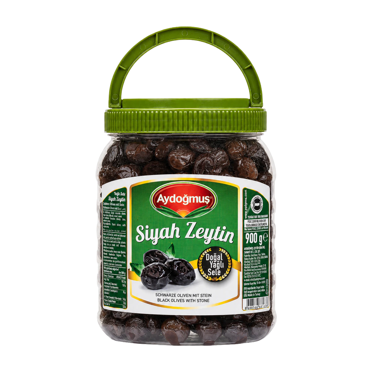 Gemlik Siyah Zeytin Yeşil Kapak 1400 cc 201-260 XL-L